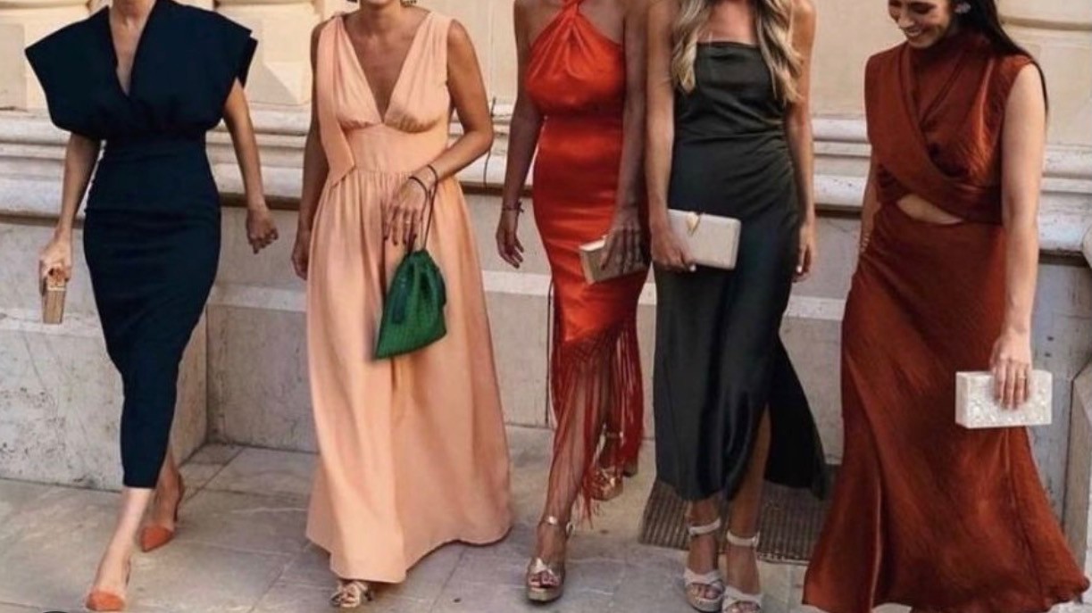 Women in formal dresses